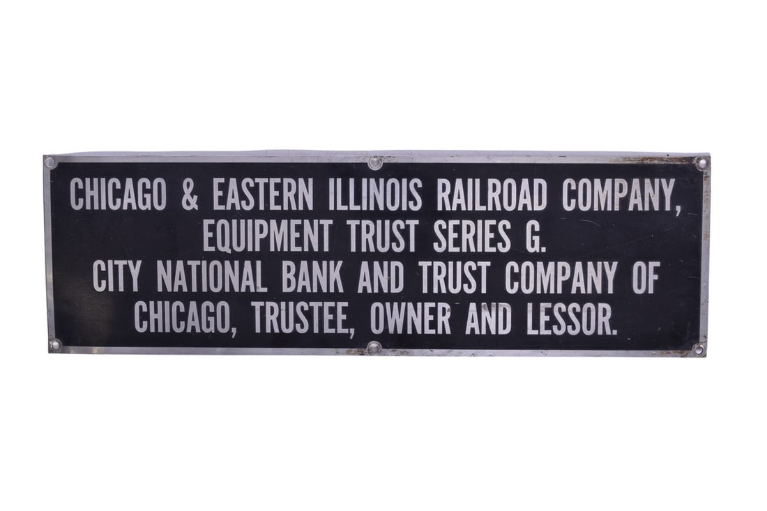 Chicago & Eastern Illinois Railroad Trust Plate - Marked From an F7 (1 of 3)