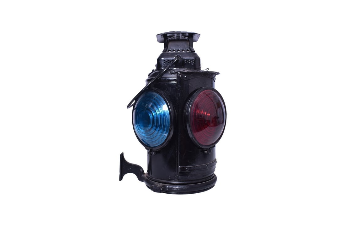 Chicago & Eastern Illinois Railroad Restored Adlake Caboose Marker Lamp: Adlake fully restored caboose marker lamp with a tag on the shoulder of the chimney embossed C.E.I. I have some concerns about the authenticity of the tag, due to the restored condition of the lamp. B