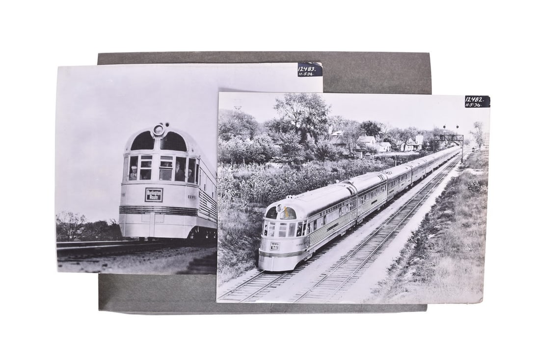 Incredible Group of Budd Denver Zephyr Original Photograpghs: Our first official lot of photos from the Budd Company archives. This lot includes approximately 325 8" x 10" black and white photos showing the Denver Zephyr from it's early days as a Zephyr style tr