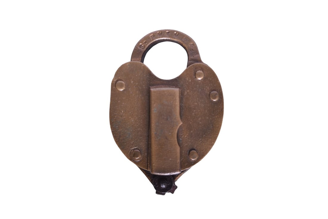 St. Paul, Minneapolis, & Manitoba Railway Brass Heart Shaped Lock (1 of 3)