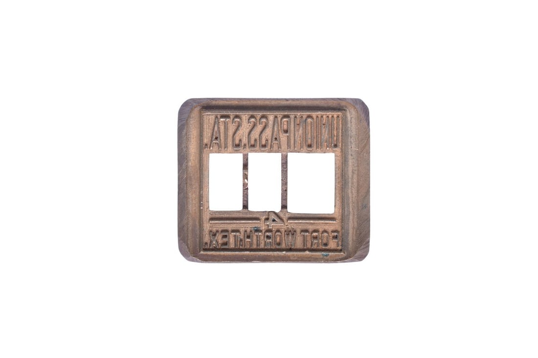 Fort Worth Texas Union Passenger Station Railroad Dater Die (1 of 2)