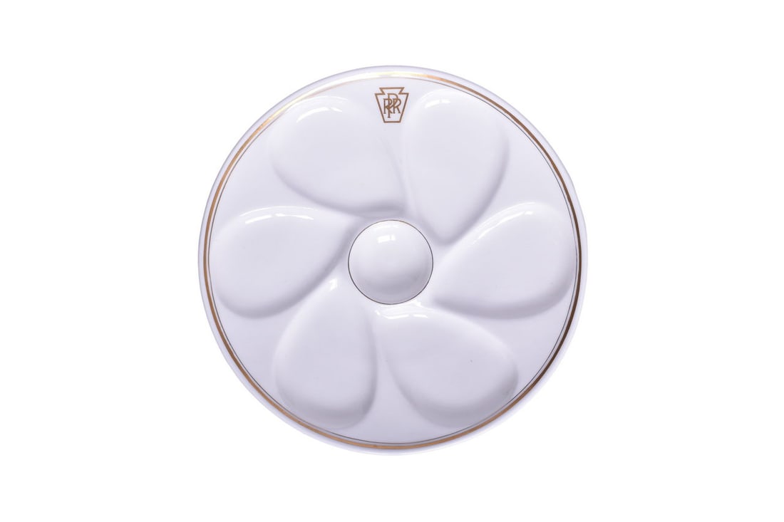 Cauldon Pennsylvania Railroad Gold Keystone China Oyster Plate (1 of 4)