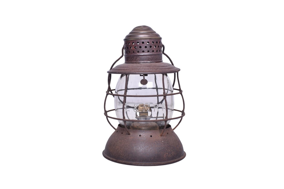 Brass Top Bell Bottom Railroad Lantern w/ Louisville and Nashville Cast Globe (1 of 5)