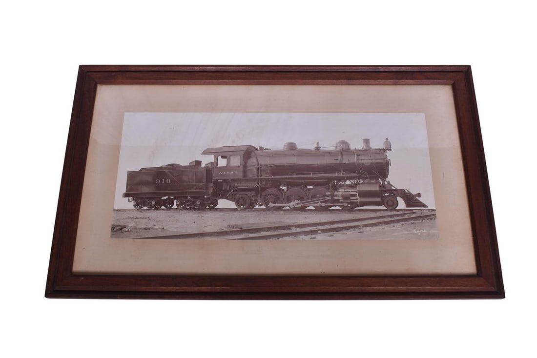 Baldwin Atchison, Topeka and Santa Fe Railway #910 2-8-2 Framed Builder's Photograph (1 of 4)