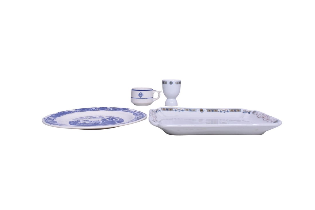 Collection of Erie Railroad Dining Car China - Double Egg Cup, Commemorative Plate, etc. (1 of 7)