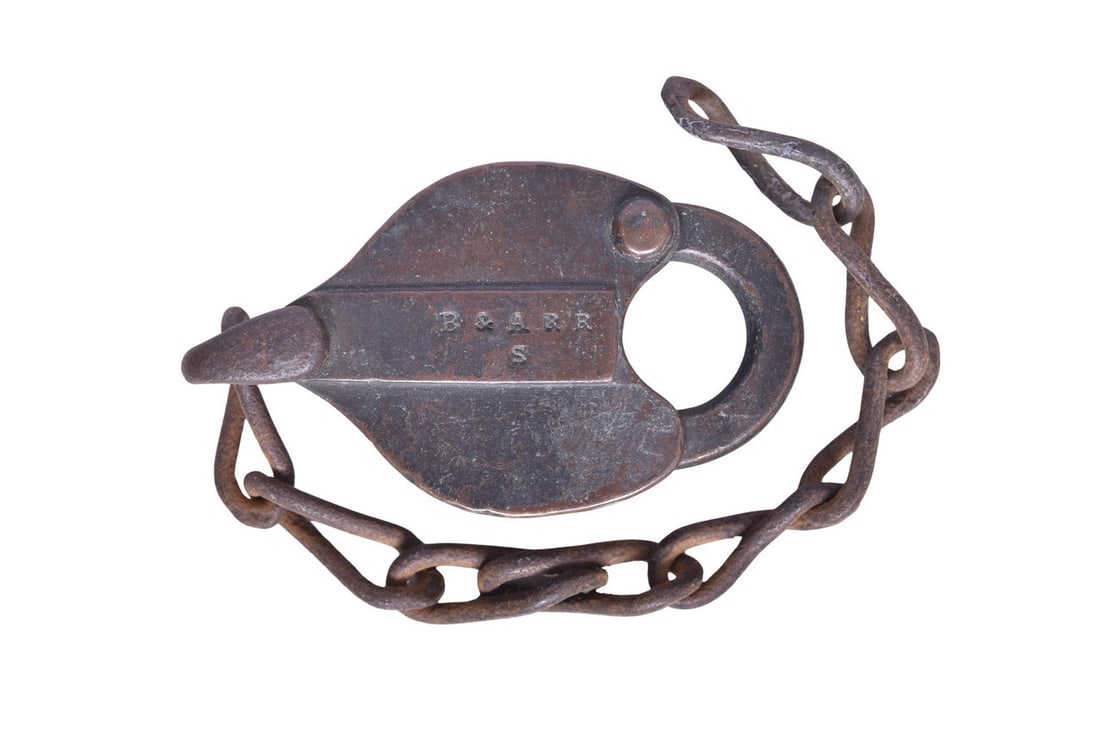 Boston & Albany Railroad Ritchie & Sons Brass Heart Shaped Switch Lock (1 of 2)