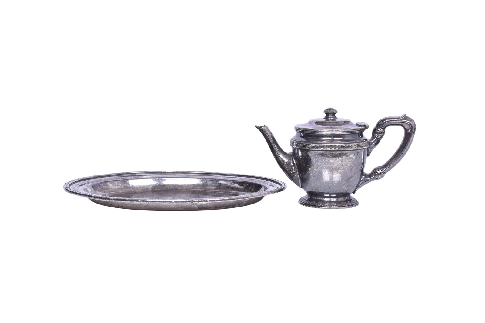 Two Pieces of New Haven Railroad Dining Car Silver- Meat Dish, Teapot (1 of 5)