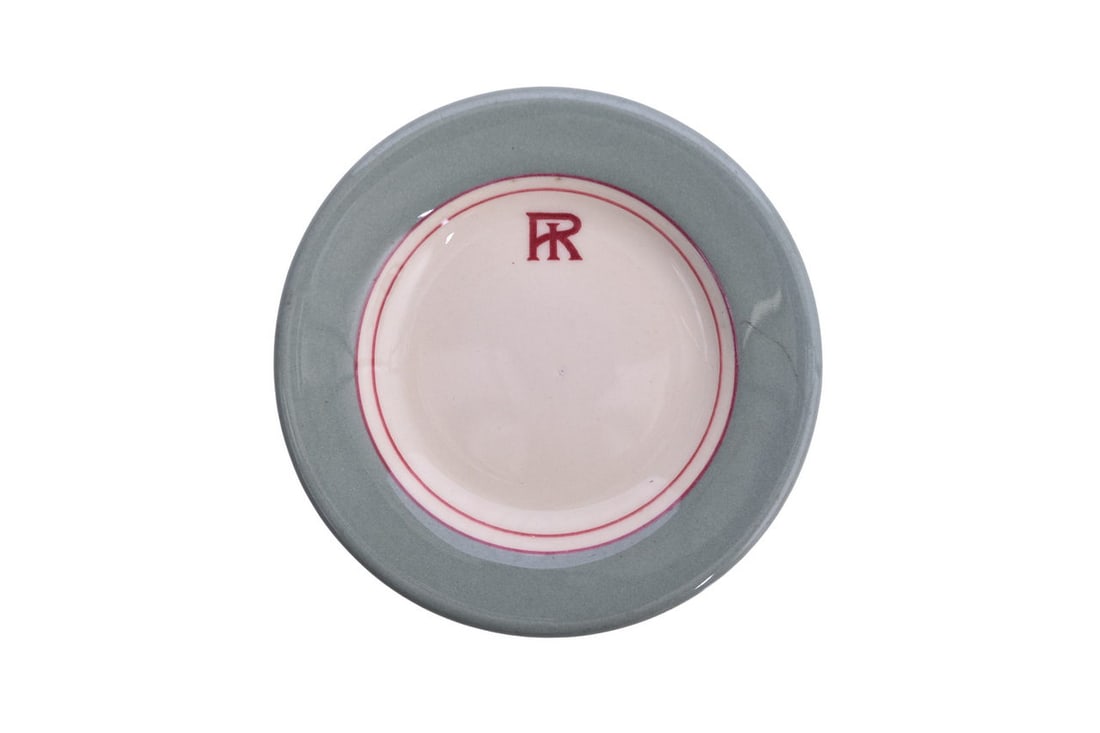 Chicago Rock Island Railroad Buffalo China Sage Green Butter Pat (1 of 3)