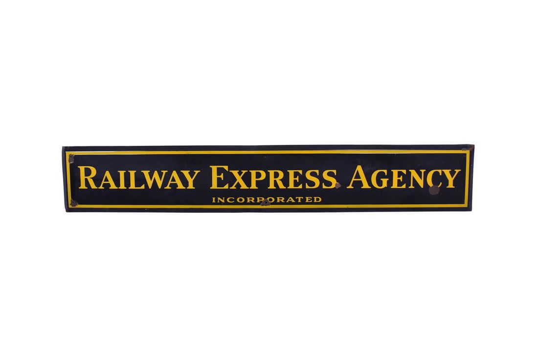 Railway Express Agency Incorporated Large Porcelain Sign (1 of 6)