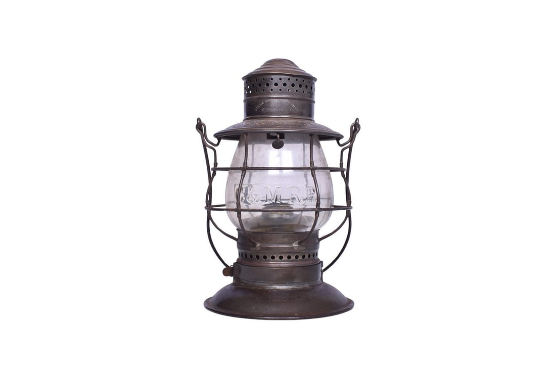 Steam Gauge & Lantern Co. Chicago & Milwaukee Railroad Brass Top, Bell Bottom Lantern (1 of 6)