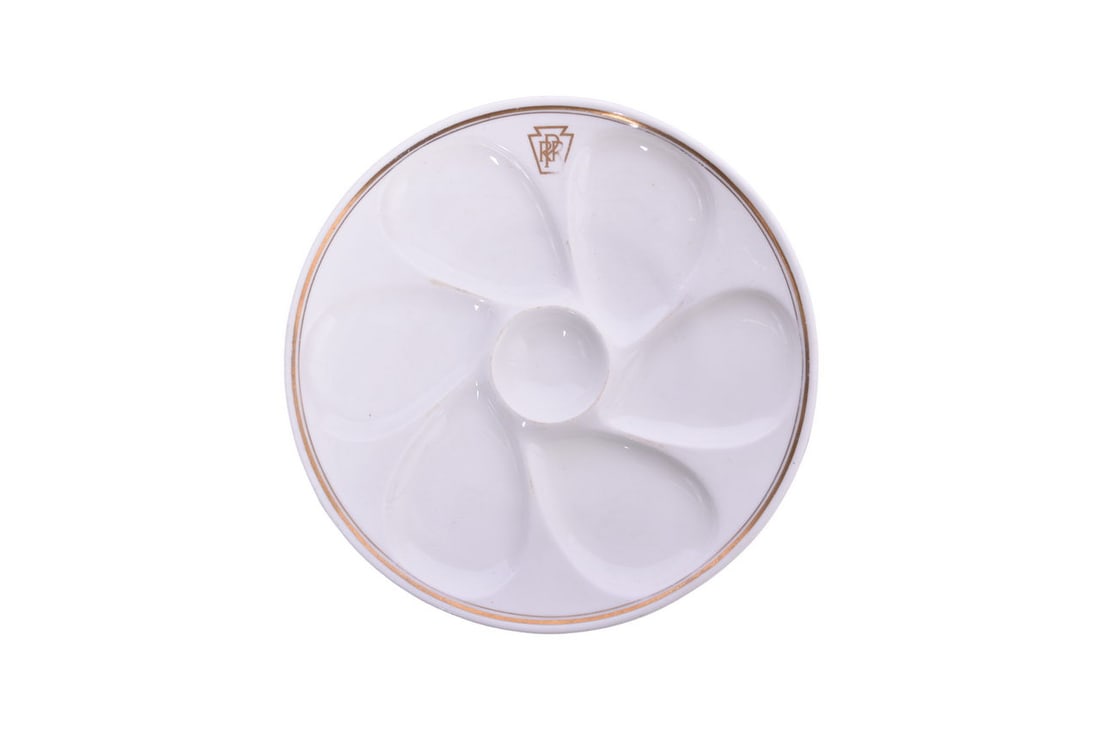 Cauldon Pennsylvania Railroad Dining Car China - Gold Keystone Oyster Plate (1 of 3)