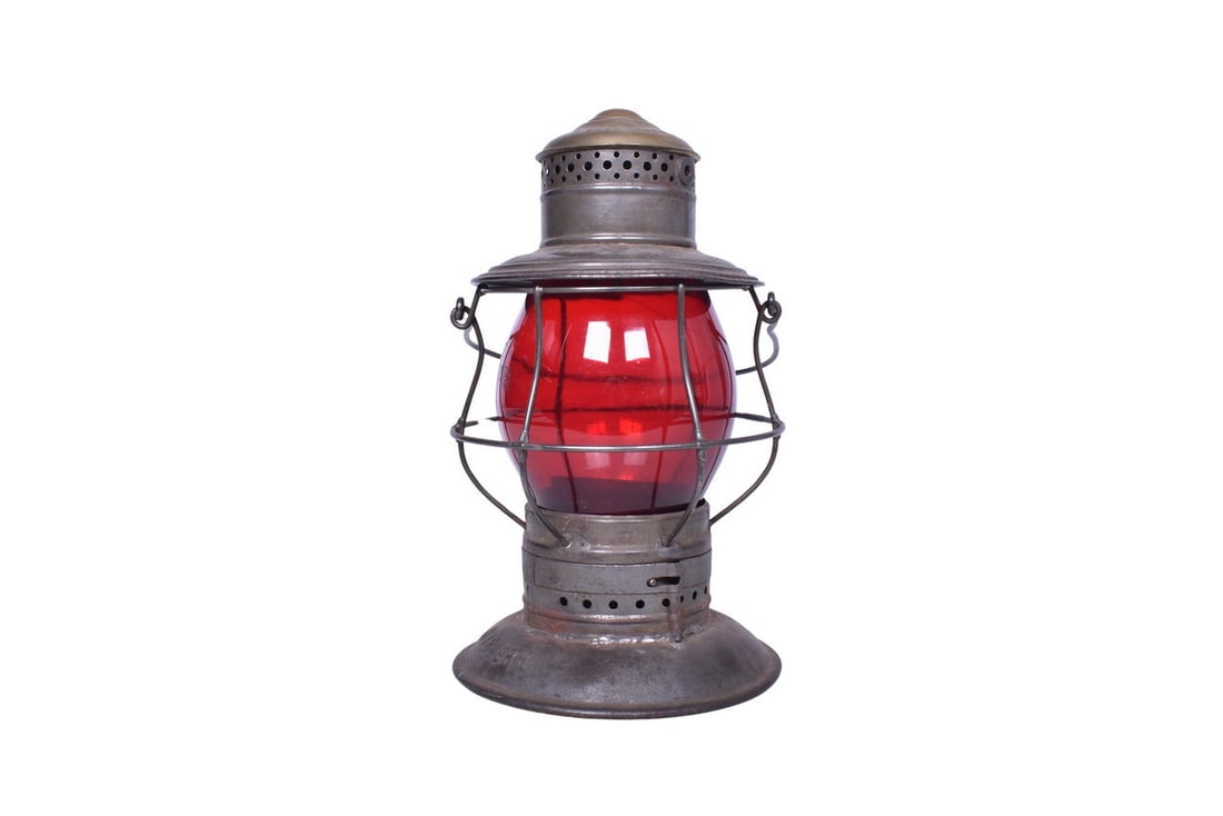 Railroad Signal Lamp & Lantern Co. New York & New England Railroad Brass Top Bell Bottom Lantern (1 of 6)