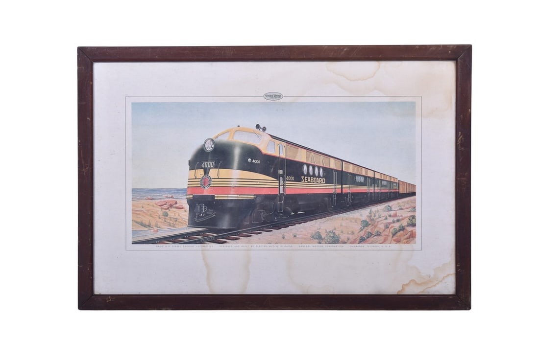 Framed Seaboard Railroad General Motors Advertising Print by H.U. Bockewitz (1 of 3)