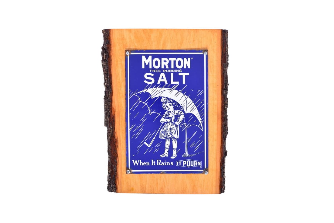 Porcelain Morton Salt Advertising Sign (1 of 3)