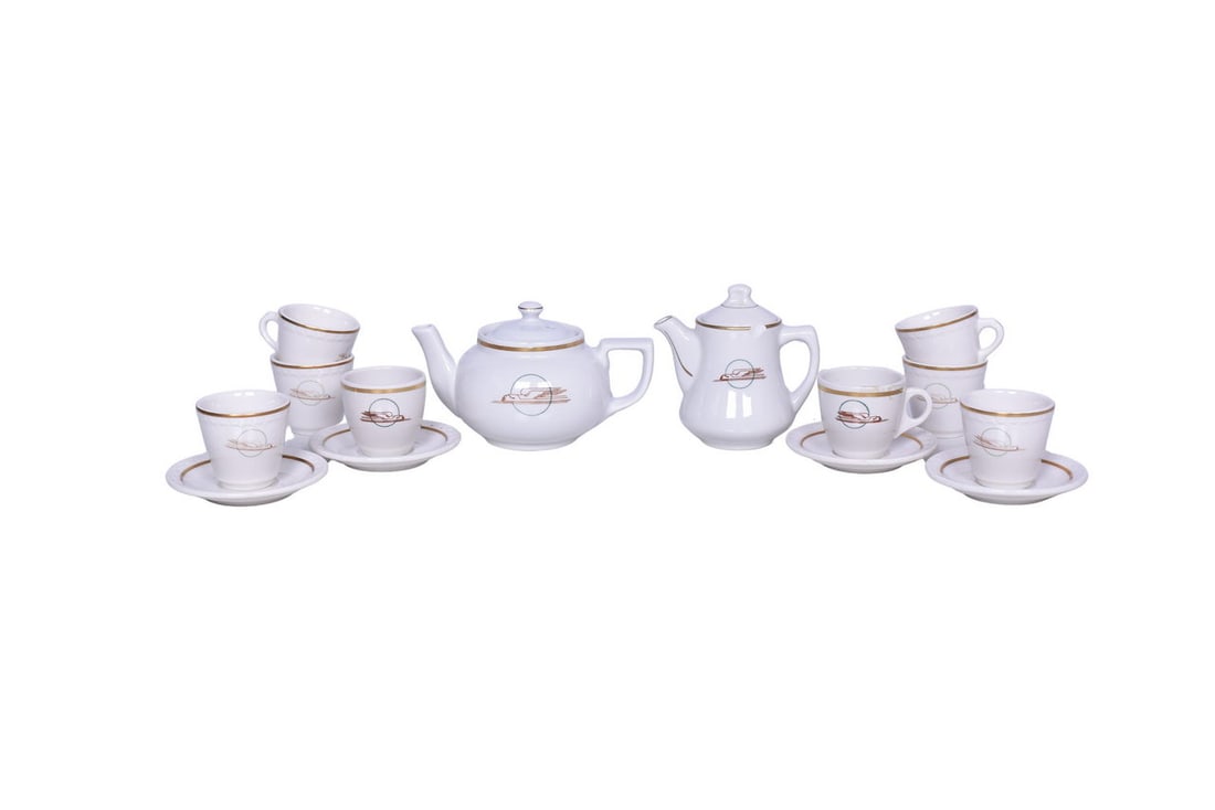 Fourteen Pieces of Union Pacific Dining Car China - Winged Streamliner Coffee Pot, Creamer, (1 of 6)