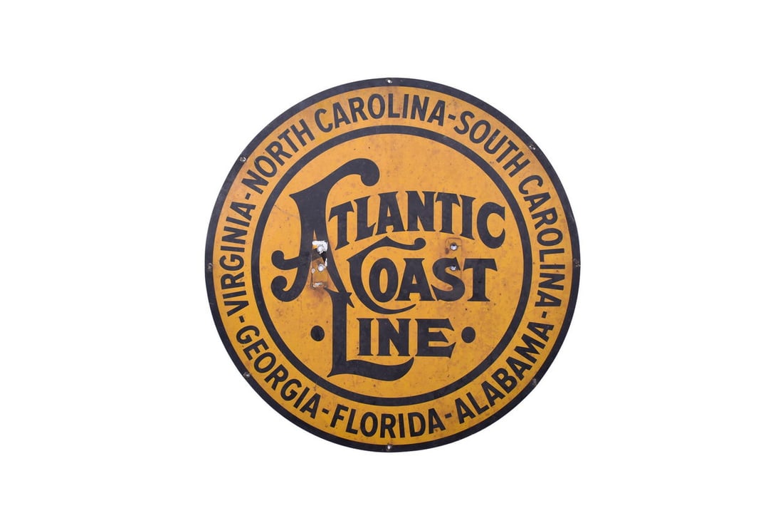 Atlantic Coast Line Railroad 29 3/8" Aluminum Sign (1 of 3)