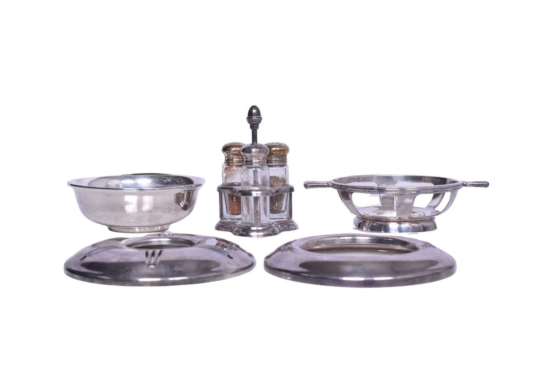 Collection of California Zephyr Dining Car Silver - Cruet Set, Finger Bowl (1 of 4)