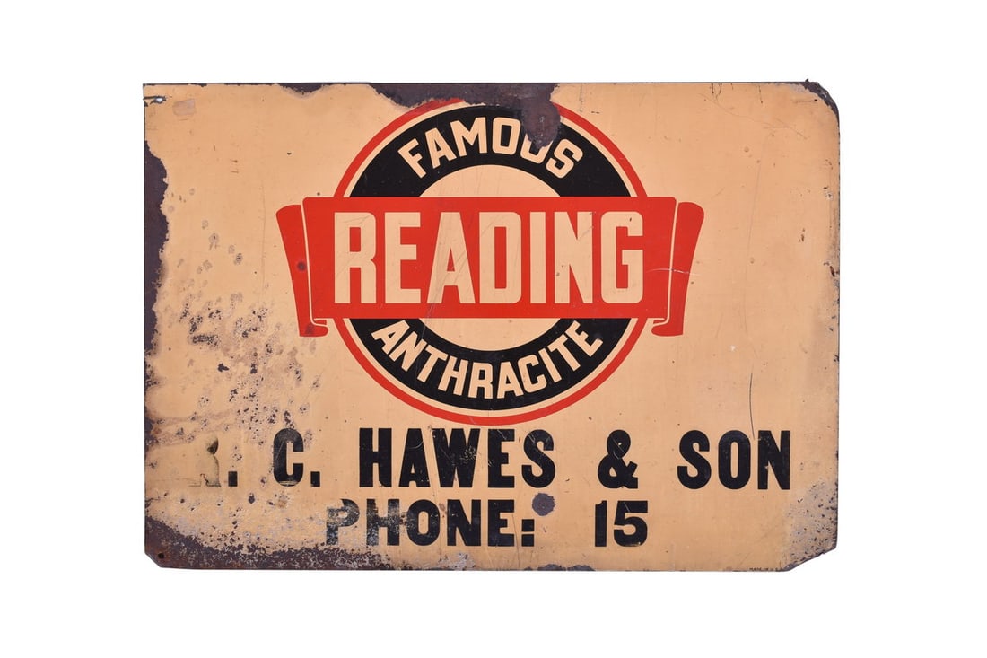 Famous Reading Anthracite Railroad Metal Sign (1 of 3)