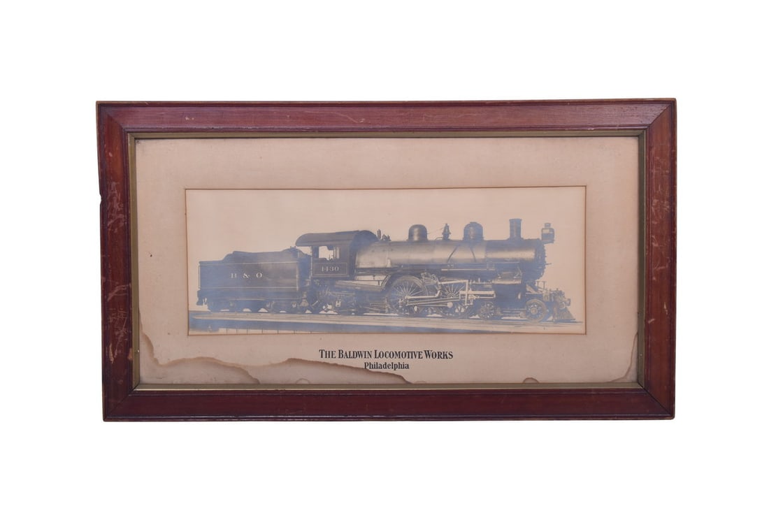 Baldwin Baltimore and Ohio Railroad 4-4-2 #1430 Locomotive Framed Builders' Photo (1 of 3)