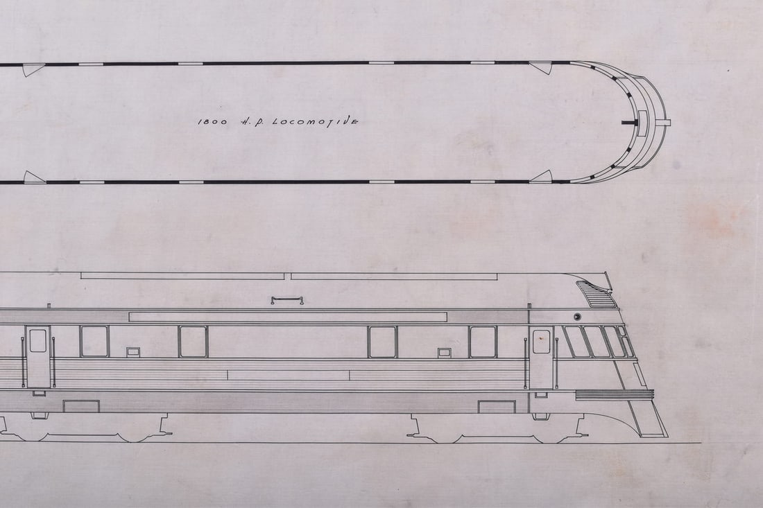 Original Budd Company Drawing for 1937 Proposed 18 Car Passenger Train (1 of 5)