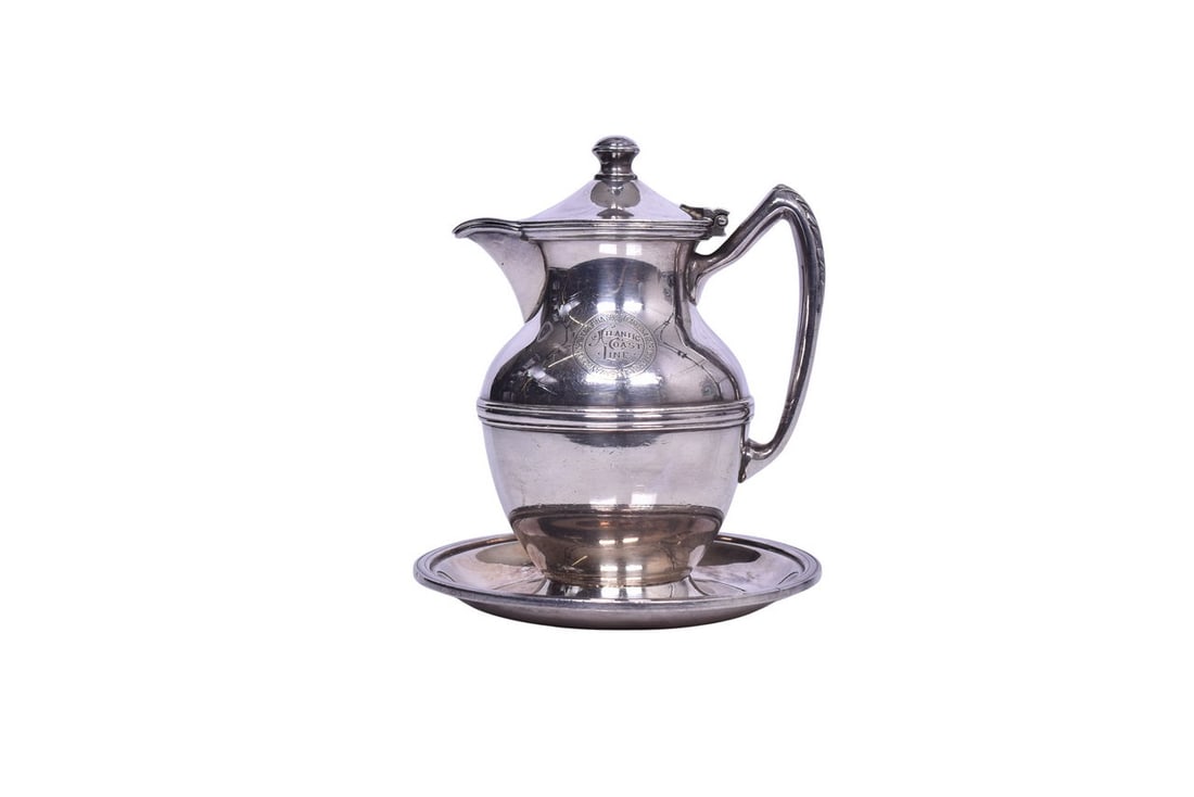 Rogers Bros. Atlantic Coast Line Railroad Silver Syrup Pitcher w/ Attached Underliner (1 of 6)