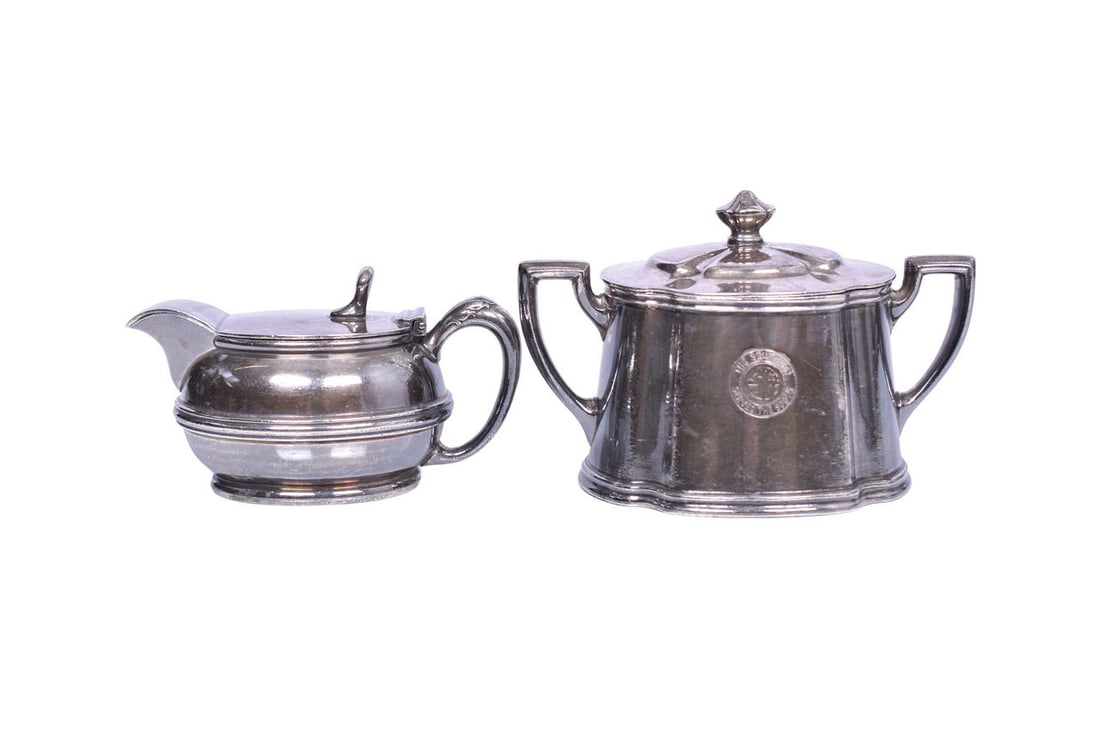 Two Pieces of Southern Railway Dining Car Silver - Double Handled Sugar Bowl and Creamer (1 of 6)