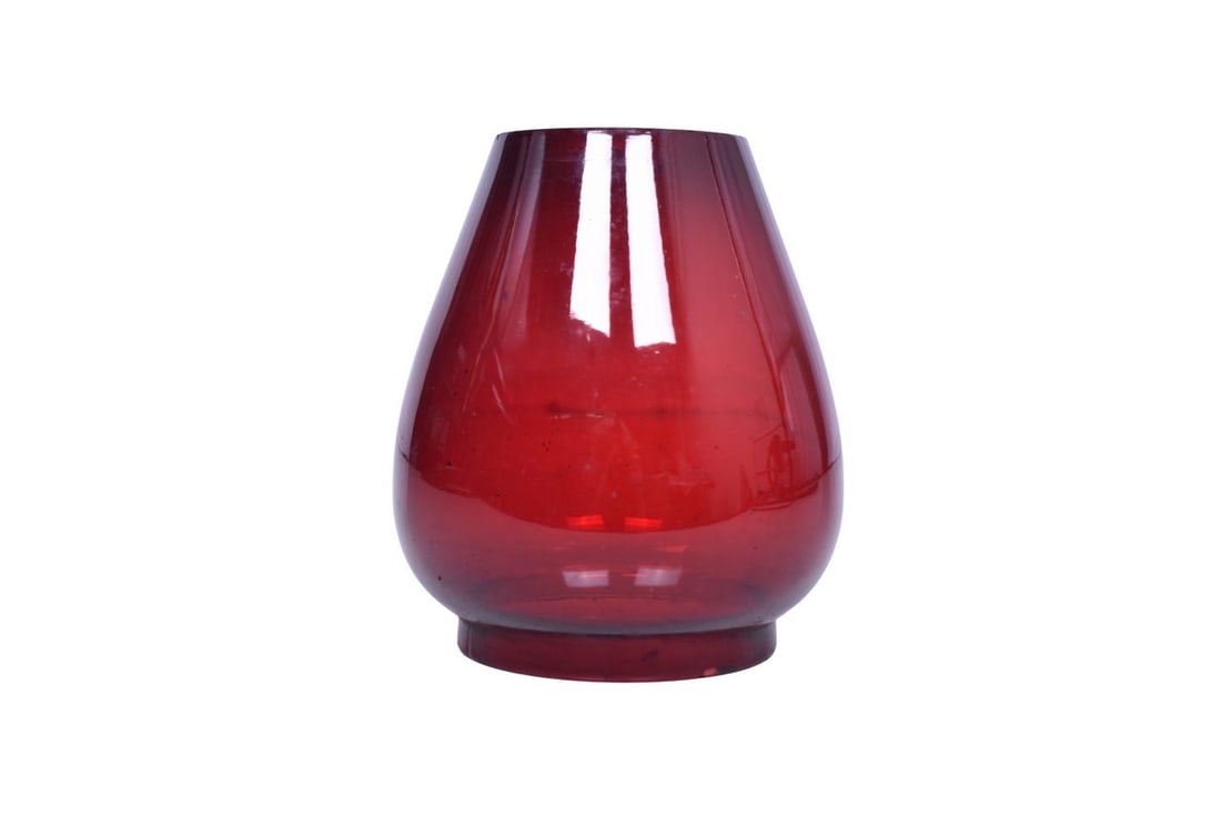 Unmarked Flashed Red Globe with Extended Base (1 of 4)