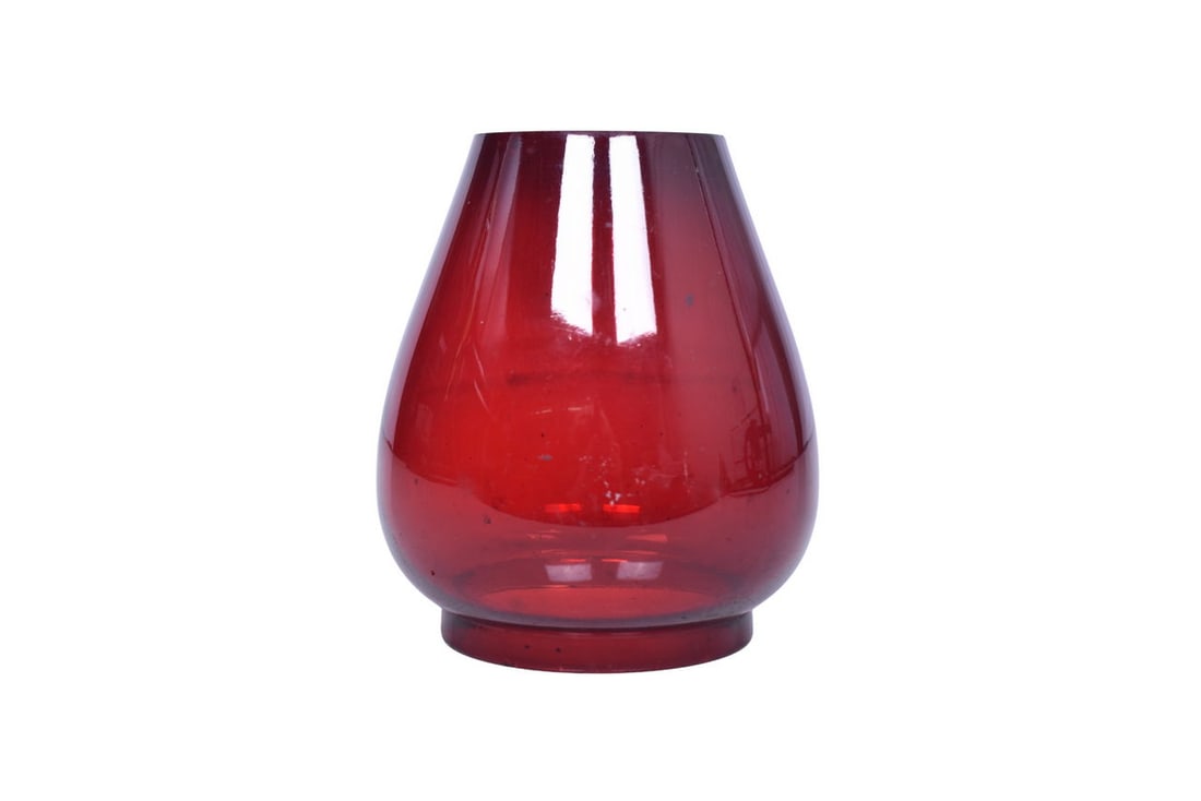 Unmarked Flashed Red Globe with Extended Base - 2