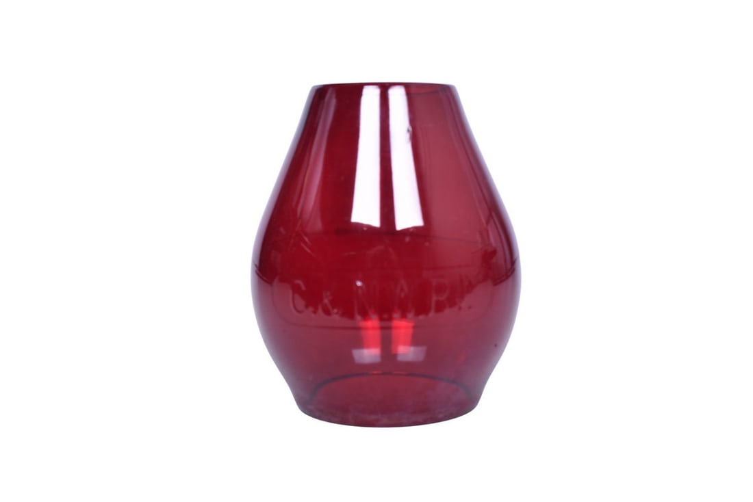 Chicago and North Western Railway / Railroad Red Cast Lantern Globe (1 of 5)