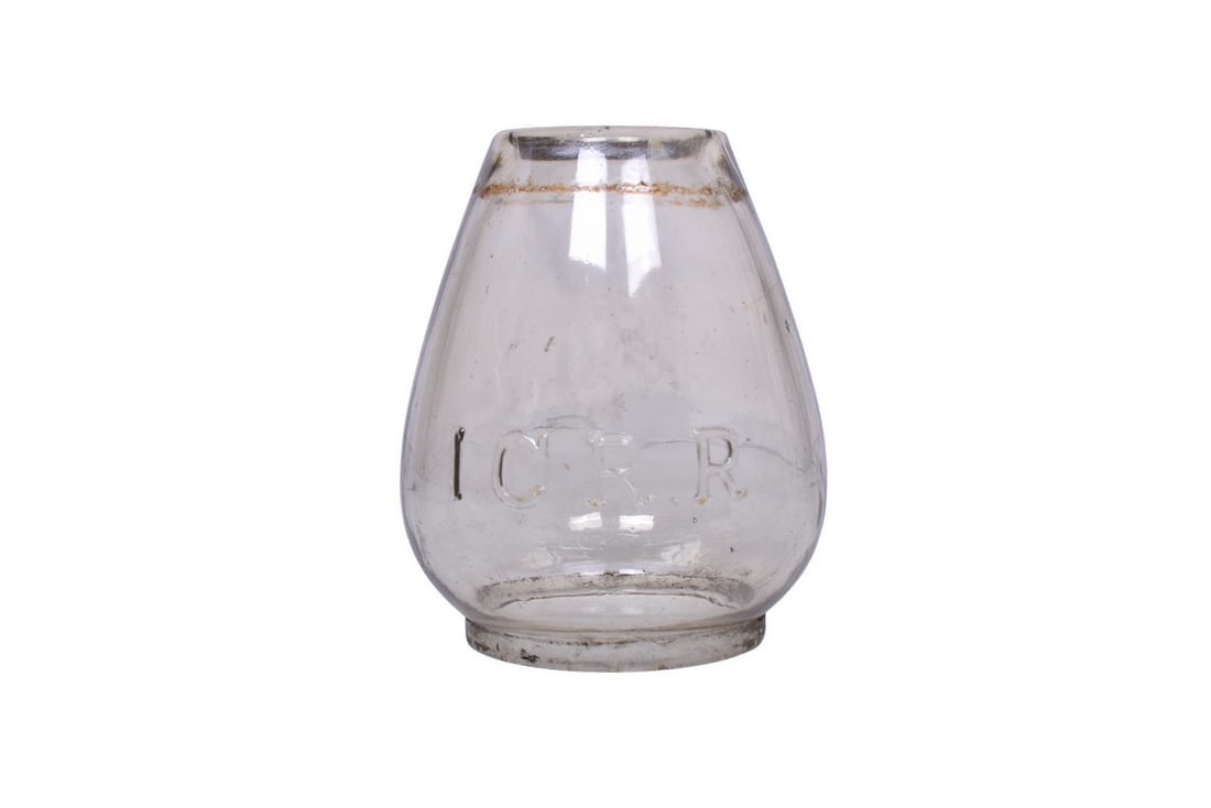 Illinois Central Railroad Clear Cast Extended Base Lantern Globe (1 of 5)