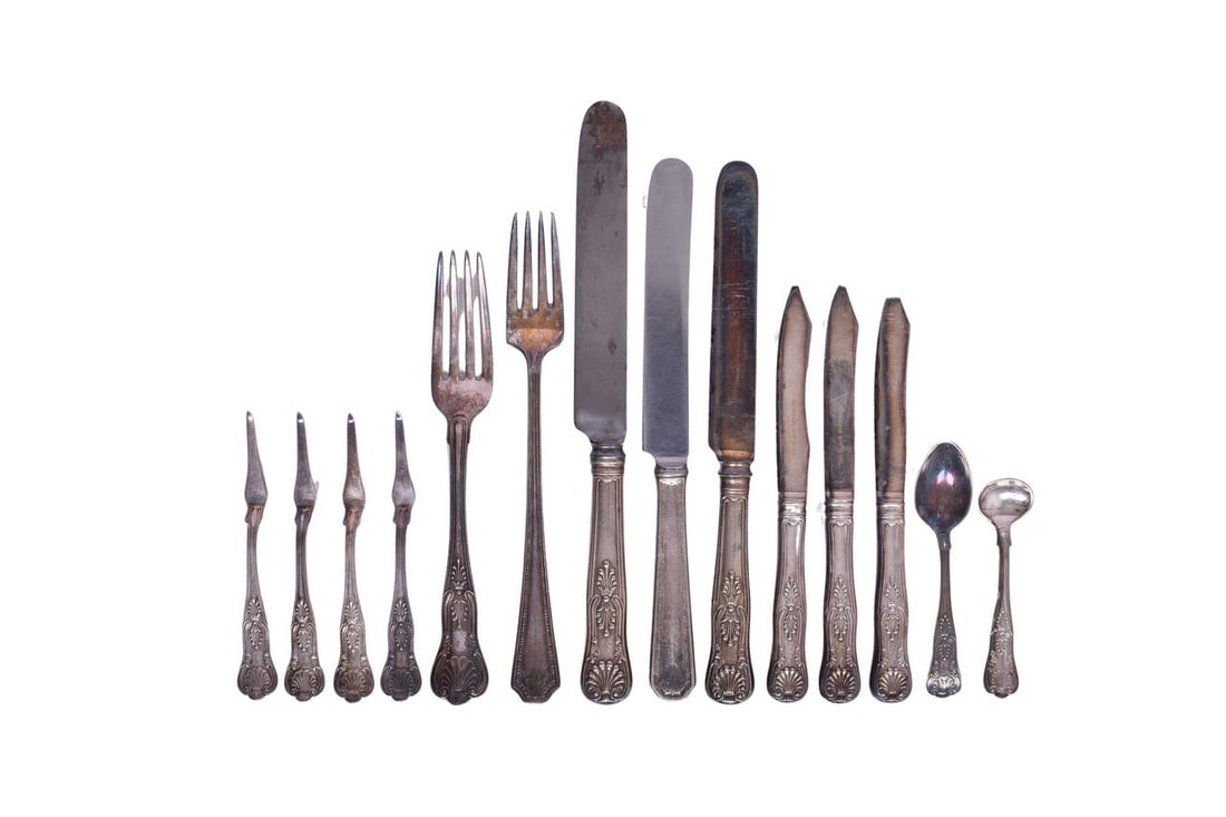 Group of Chicago Burlington and Quincy Railroad Black Hawk Silver Flatware - Kings Demitasse Spoon, (1 of 3)