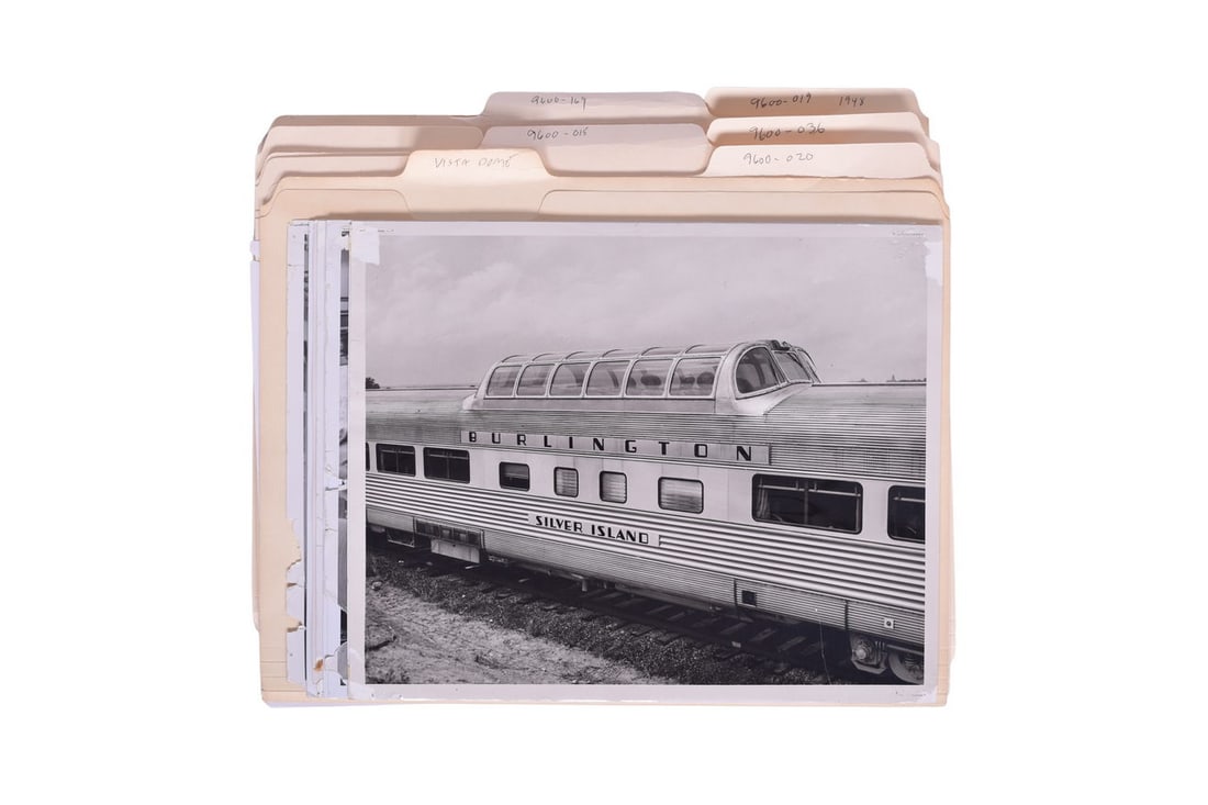 57 Chicago Burlington and Quincy Railroad Observation Dome Car Photos from The Budd Company Archives (1 of 3)