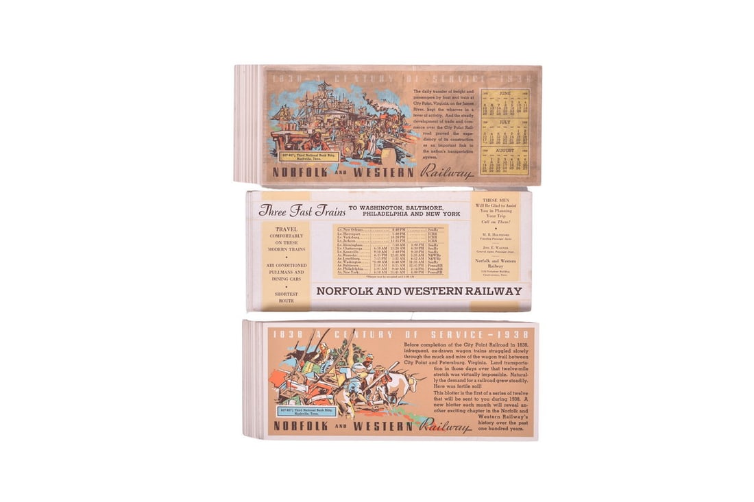 80+ Norfolk and Western Railway Railroad Ink Blotters (1 of 3)