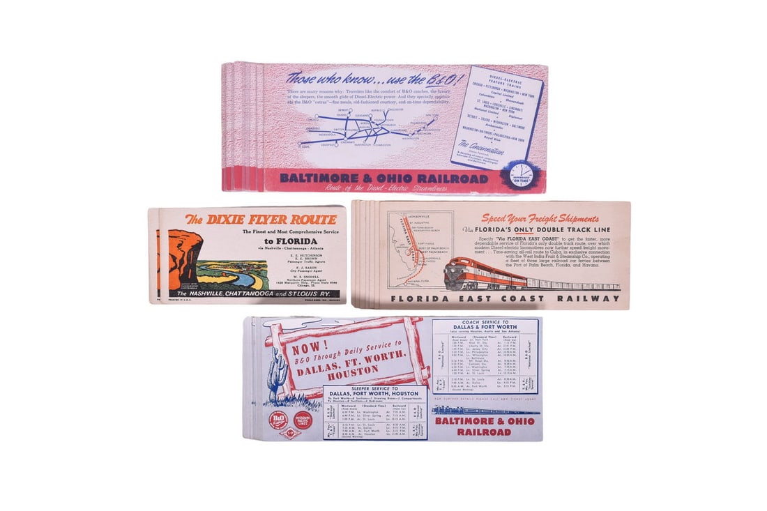 42 Railroad Ink Blotters - Baltimore and Ohio, Florida East Coast, Nashville Chattanooga & St. Louis (1 of 3)