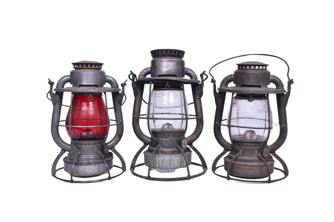 Trio of East Coast Railroad Lanterns - Pittsburgh & Lake Erie, Bessemer & Lake Erie, Buffalo (1 of 5)