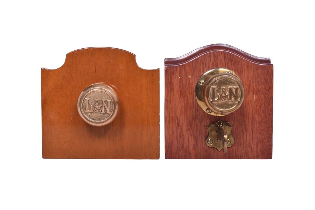 Pair of Louisville and Nashville Railroad Brass Door Knob Book Ends (1 of 3)
