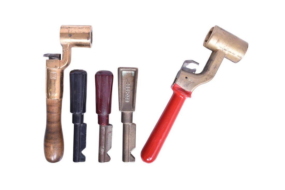 Three Locomotive Reverser Handles and Two Independent Brake Handles (1 of 3)