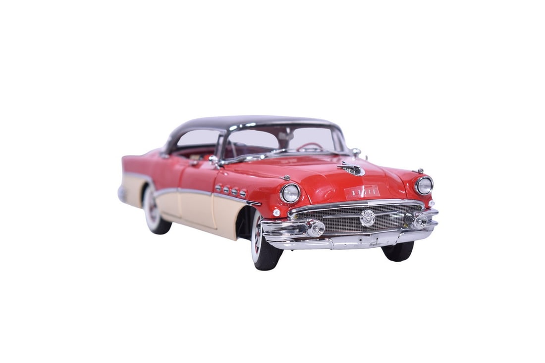 Danbury Mint 1:24 die cast 1956 Buick 4-Door Riviera in red and cream. No original packaging, car (1 of 3)