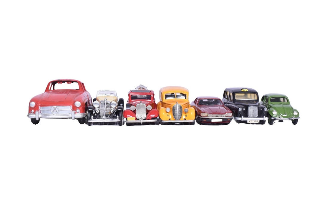 Seven model cars, from Western Models, Budgie Models, Kado, Brooklin Models, Tootsie Toy and two (1 of 7)