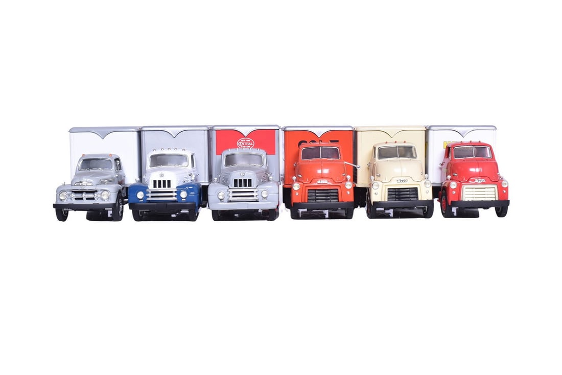 Six model trucks by First Gear, Inc. for Eagle Snacks, Coles Express, Henry Transportation, New York (1 of 6)