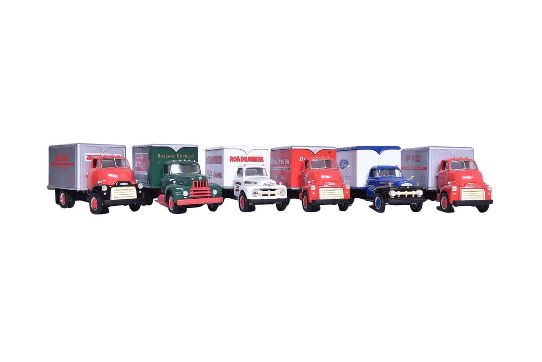 Six model trucks by First Gear, Inc. for Ford, Pacific Intermountain Express, Roadrunner Express, (1 of 5)