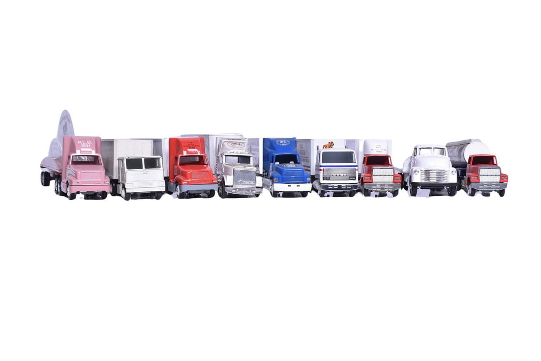 Nine model trucks by Winross decorated for Carlisle and AACA, as well as a Mack truck and a Schlitz (1 of 6)