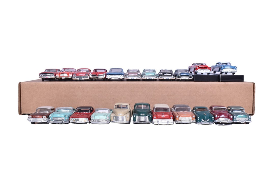 22 Racing Champions and ERTL model cars. Makes of car included are Chevrolet, Chrysler, Pontiac, (1 of 5)