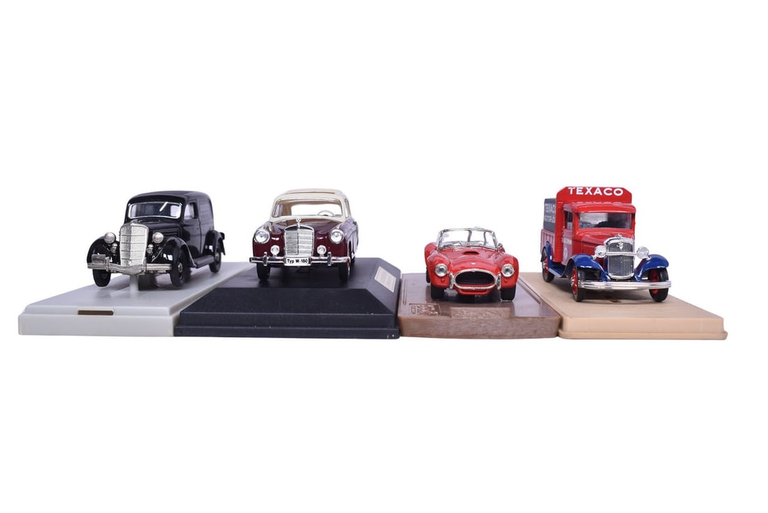 Group of mixed 143 die cast including Faller Mercedes Benz 220S, Rextoy Bendix delivery truck, Model (1 of 3)