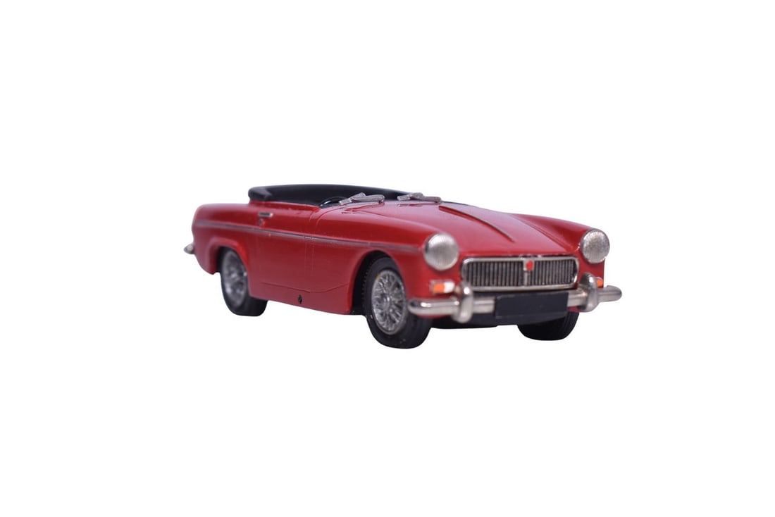 JEM Metal white metal 1:43 MG Midget convertible in red. Windshield and one vent window are detached (1 of 3)