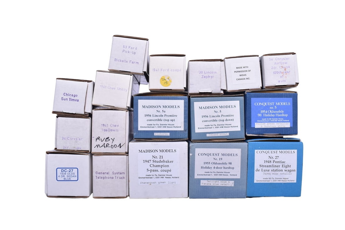 Boxes are in good condition with varying amounts of packing material inside. Please see photos for: Boxes are in good condition with varying amounts of packing material inside. Please see photos for model labels. Boxes do not contain models.