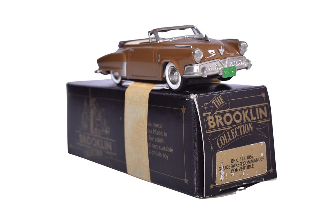 Brooklin white metal 1:43 scale BSK 17a 1952 Studebaker Commander Convertible in brown. Original box: Brooklin white metal 1:43 scale BSK 17a 1952 Studebaker Commander Convertible in brown. Original box and foam, like new condition. Box size 8" x 8" x 4"