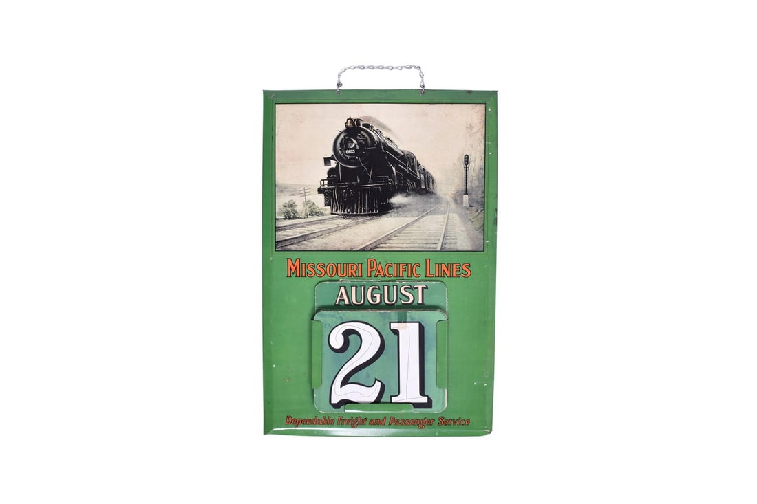 Hanging Calendar measuring 12 3/4" x 19". Features the Missouri Pacific Eagle engine number 6615. (1 of 5)