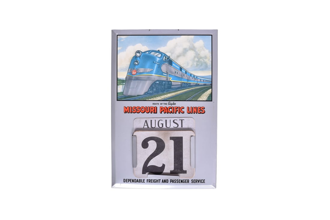 Hanging Calendar measuring 12 1/2" x 19". Features the Missouri Pacific passenger train the (1 of 5)