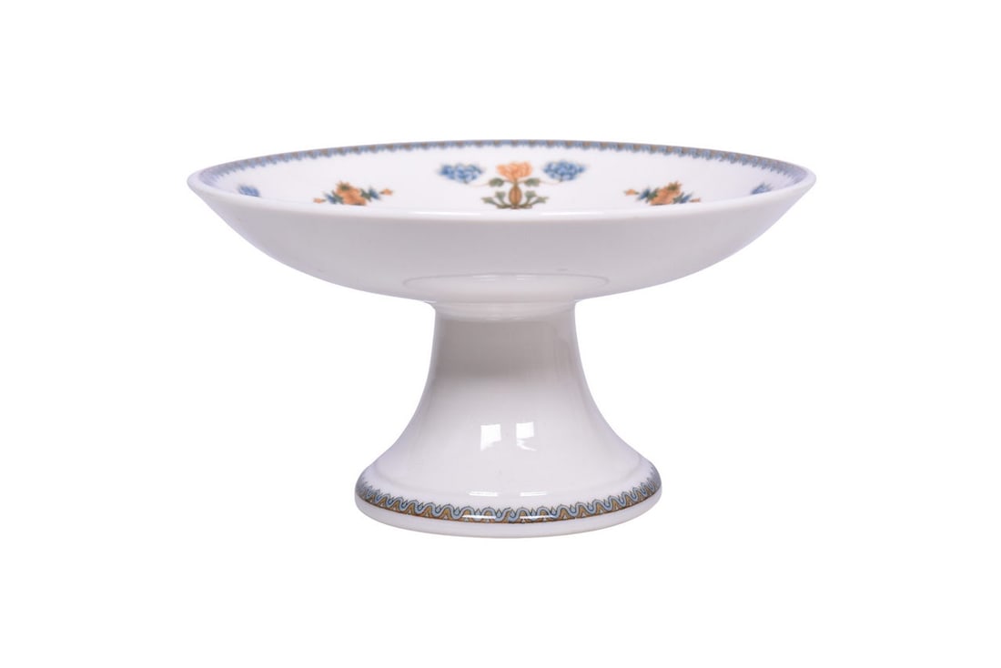 A 5 7/8" diameter by 3 1/8" tall china pedestal compote in the Regent pattern for Louisville and (1 of 3)